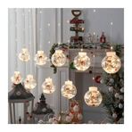 AOKLEY Noel Süslemeleri LED Christmas Curtain Light Wishing Ball, Santa Claus Light String, Window Decoration Holiday Copper Wire Curtain Light Kış Masa Süsleri Akşam Yemeği Parti Malzemeleri (Color : B)