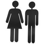 AOKWAWALIY 1 çift tuvalet kimlik işareti tuvalet işareti Unisex Braille küçük banyo işareti erkek kadın bayanlar oda işareti etiket banyo posteri banyo baskıları metal gümüş bayan