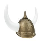 AOKWAWALIY Ortaçağ Viking Savaşçısı Boynuzları Kasklar Şapka Viking Şövalye Şapkası Vintage Ochsenhorn Parti Şapkaları Cadılar Bayramı Parti Kostüm Aksesuarı Altın