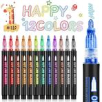 AOMEES Glitter Pencils Magic Pens özel Noel hediyeleri fikirleri: 12 Outline sihirli marker kalem seti, doğum günü Noel hediyeleri genç kızlar 4-12 yaş arası el işi malzemeleri