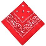 Aomig Erkekler ve Kadınlar için Bandana Başörtüsü, Şık Kovboy Kafa Bandı Mendil, Çok Amaçlı Saç Atkısı Şal Desenli Baskı Unisex Başörtüsü, Motosiklet için Önlük Parti Yüz Kaplayan Şapkalar, kırmızı,