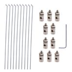 AONTOKY 20 Adet Ayarlanabilir İtme Çubuğu Konektörü Bağlantı Durdurucu Çap 1,3 mm ve 1,2 x 200 mm/7,8 inç Çelik Z İtme Çubukları RC Uçak Modeline Uygun Kendin Yap Parçaları
