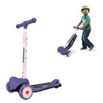 AOODIL 3 Tekerlekli Kick Scooter, Çocuk Scooter 4 Seviye Ayarlanabilir Yükseklik, Müzik Fonksiyonlu, Tek Düğmeli Çocuk Scooter ve 3-12 Yaş için 3 LED Tekerlek
