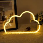 AOOTE Bulut Neon Işıklar, LED Bulut Neon Işık, Neon Işık İşareti Bulut, USB ve Pille Çalışır, Bulut Neon Levha, Çocuk Odası, Yatak Odası, Doğum Günü, Düğün Dekorasyonu için (Sıcak Beyaz)