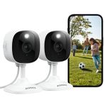 AOQEE 2k WiFi Dış Mekan Gözetim Kamerası - IP65 Su Geçirmez İç Mekan Gözetim Kameraları, AI İnsan Algılama, Renkli Gece Görüşü, Siren, Alexa ile Uyumlu (2p)