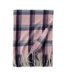 Aorom Ekose Pembe Light Pink 70x180 cm Baskılı Püskül Kaşmir Kadın Şal