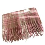 Aorom Hobo Retro Ekose Pembe Pembe Kaşmir Püskül Kadın Şal