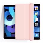 Aoub iPad Mini 1/2/3 kılıfı, ultra ince, hafif, üçe katlanan stantlı, akıllı otomatik uyku/uyanma kılıfı, yumuşak TPU silikon arka kapak, iPad Mini 1. / 2. / 3. nesil 7.9 inç için, açık pembe