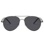 AOURBENE Vintage Yuvarlak Havacı Güneş Gözlüğü Erkekler Sürüş Güneş gözlükleri Polarize Lens UV400 Koruma, Silah Çerçevesi Siyah Gri, 145 * 51