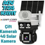 Aov Çift Kameralı 7/24 Kayıt Icsee Yazılım 4g Solar Kamera Not: Telekom Ile Çalışmaz