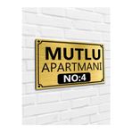 Apartman-site Kapı Isimliği Kapı Tabelası Gold 20x29 Cm