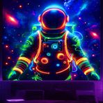 Apdidl Siyah Işık Posterleri Duvar Kilimi Uzay Astronot Yatak Odası için Duvar Halıları, Siyah Işık Posterleri Serin Alan Galaksi Duvara Asma, UV Reaktif Sanat Estetik Dekor Oturma Odası Yurt için