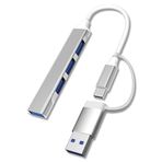 Apera Alüminyum Alaşımlı Metalik 4 Port USB Bağlantı Istasyonu Type-C’den USB 3.0 ve 2.0 Hub’a Çoklu Arayüz Adaptörü Multi USB Tak ve Çalıştır Bilgisayar Dizüstü Cep Telefonu Sabit Disk USB Klavye
