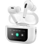 Apera Dokunmatik LED Ekranlı Kablosuz Bluetooth Kulak Içi Kulaklık Anc Gürültü Önleyici Touch Screen Pro Ios ile Uyumlu & Android ile Uyumlu Beyaz (A9PROANC)