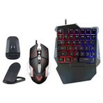 Apera G508 Mobil Oyun Kablolu Klavye Mouse Kombo Paket Seti PUBG Dönüştürücülü Tek El Kullanım Gaming Oyuncu RGB LED Işıklı