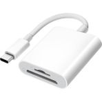 Apera MT38 Android ve iPhone 15 ile Uyumlu Type-C Çevirici Adaptör Micro Sd ve Sd Kart Okuyucu - Beyaz