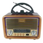 Apera NNS NS-6682BT LED Çerçeveli Müzik Seti FM Radyo USB MP3 Player Açık Kahve Bluetooth Hoparlör
