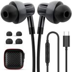 APETOO iPhone 15 Pro Max Plus iPad Pro için USB C Kulaklıklar, HiFi Stereo USB C Kulaklıklar Kablolu Kulaklık Kulak İçi Tip C Kulaklıklar Samsung S23 S22 S21 A53 Not 20 10 Piksel 7 6 5 için Mikrofonlu
