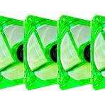 Apevia CF512L-GN 120 mm 4 pin+3 pin Sessiz Yeşil LED Kasa Fanı (5 parça)