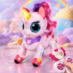Apexma 2.4ghz Uzaktan Kumandalı Şarjlı Robot Unicorn Oyuncak Sihirli Asalı 22 cm Etkileşimli Dans Eden At - Pembe