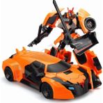 Apexma Araca Dönüşebilen Oyuncak Model Robot - Turuncu Renkli Araba Robot