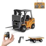 Apexma Oyuncak 2.4ghz Uzaktan Kumandalı Mini Forklift Şarjlı 8 Kanallı Metal Alaşımlı Mini Rc Iş Makinesi - Sarı