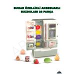 Apexma Oyuncak Işıklı ve Müzikli Buhar Çıkaran Aksesuarlı Buzdolabı 28 Parça