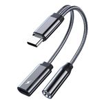 Apitiong USB C Kulaklık Adaptörü ve Şarj, 2'si 1 Arada Adaptör USB C Jak 3,5 mm ve Şarj Cihazı, Adaptör USB Tip C Ses DAC'li Pad Pro2018/2020 Sumsung Galaxy S23/S22 Ultra, Note 20/10, Pixel Huawei için (Gümüş)