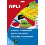 APLI 015074 Set 1300 Etiket Lazer/Fotokopi Makinesi 38,1 x 21,2 mm Neon Sarısı