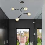 Aplika Darvin 4'lü Siyah Modern Retro Avize