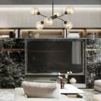 Aplika Ecvet 6'lı Siyah Modern Retro Avize