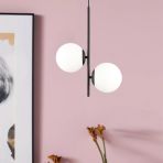 Aplika Malibu 2'li Siyah Beyaz Camlı Modern Retro Avize