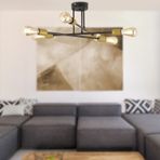 Aplika Octopus 6'lı Siyah Modern Retro Avize