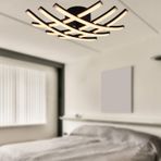 Apliqa 12150-30W-BL Brian Mat Siyah Boyalı Plafonyer Ledli Avize