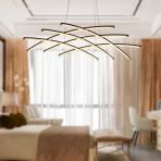 Apliqa 12150-58W-BL Brian Mat Siyah Boyalı Sarkıt Salon Oturma Odası Ledli Avize