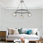 Apliqa 3418-03-BL Flora 3'lü Krom Detaylı Avize