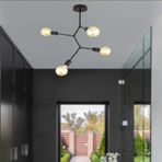 Apliqa 3509-04-BL Darvin 4'lü Modern Avize, Siyah