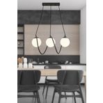Apliqa 3755-03-BL Jarry 3lü Beyaz Camlı Siyah Avize