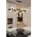 Apliqa 3825-12-BL-GD Lorento 12 li Dikdörtgen Gold Bal Camlı Salon Avize