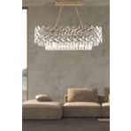 Apliqa 3853-04-FR Senem Eskitme Dikdörtgen Kristal Taşlı Salon Avize