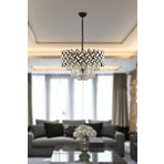 Apliqa 3854-06-BL Melina Siyah Yuvarlak Kristal Taşlı Salon Avize