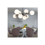 Apliqa 3917-08-BL-FR Beria 8'li Sıralı Eskitme Beyaz Camlı Modern Avize