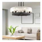 Apliqa 3925-06-BL Azalea 6'lı Siyah Kristalli Taşlı Modern Tasarım Kristal Salon Avize