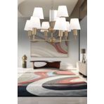 Apliqa 3955-09-FR-WH Ellery 9'lu Eskitme Beyaz Şapkalı Modern Plafonyer Retro Salon Avize