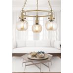 Apliqa 4103-03Y-FR Cherish 3'lü Yuvarlak Eskitme Bal Camlı Modern Oturma Odası Salon Avize