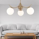 Apliqa 4104-03-FR-01 Germaine 3'lü Yuvarlak Eskitme Beyaz Camlı Modern Avize