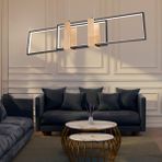 Apliqa Alena 69 Watt Siyah Dikdörtgen Ahşap Desenli Modern Salon Led Sarkıt Avize