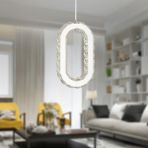 Apliqa Avignon 40 Watt Tekli Krom Ledli 3 Renkli Sarkıt Kristalli Taşlı Modern Tasarım LED Kristal Salon Avize