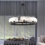 Apliqa Azalea 8'li Siyah Kristalli Taşlı Modern Tasarım Kristal Salon Avize