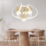 Apliqa Balca 4'lü Beyaz Gold 3 Renkli 84 Watt Ledli Modern Oturma Odası Koridor Salon Led Avize